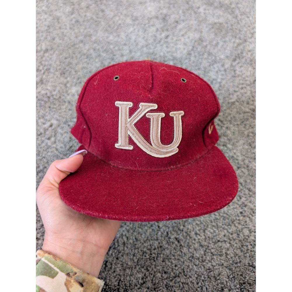 Zephyr Kutztown University KU Wool Strapback Hat Maroon Leather Strap Vintage
